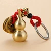1PC Lucky Wu Lou Gourd Keyring with Feng Shui Coins Good Luck Prosperity Success Brass Calabash Pendant Keychain Wholesale 3
