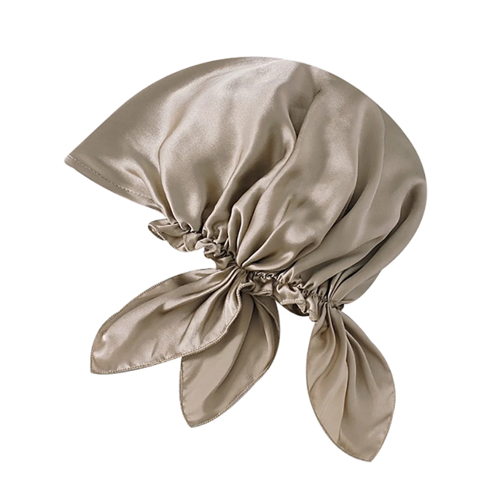 100% Natural Mulberry Silk Sleeping Cap for Women Hair Bonnets Head Cover Hair Loss Hats Luxury Silk Bonnets Night Hair Headwrap 6