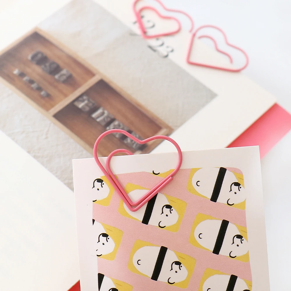 Paper Clips Binder Clips Metal Clamp Clips Book Clips 30pcs/set Heart Bookmark