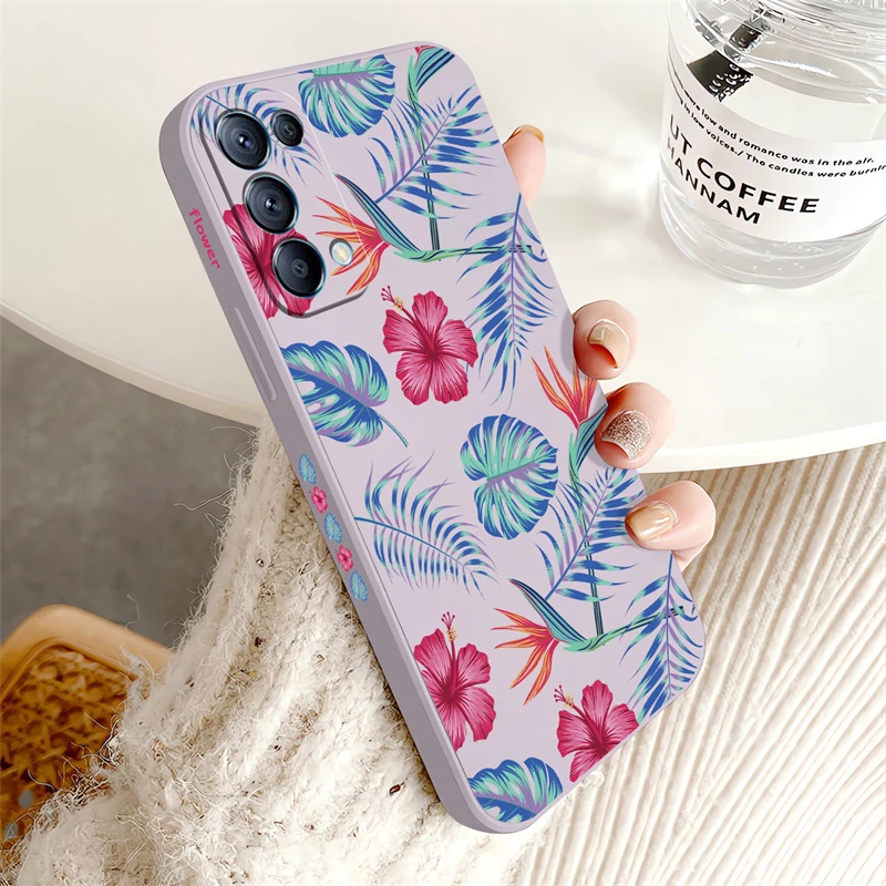 Silicone Flower Leaf Pattern Shockproof Phone Case Cover
