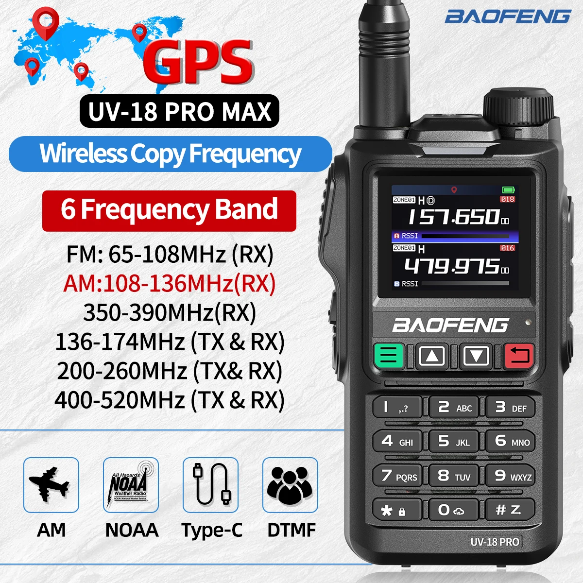 BaofengUV18PROMAXGPSWalkieTalkieAMFMWirelessCopyFrequencySixBandLongRange.jpg