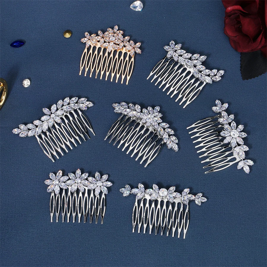 

New Shiny Luxury Hairpin For Women Hair Combs Headdress Prom Bridal Wedding Crown Elegant Hair Accessories Gold Leaves Headwear