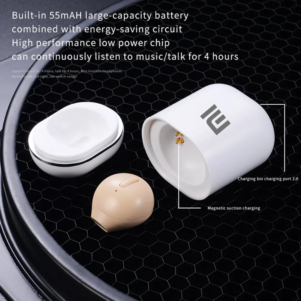 Xiaomi-Auricular Bluetooth Invisível, Orelha Única, Sem Fio, TWS, In-Ear, Esportes, Mini, Mãos Livres com Microfone