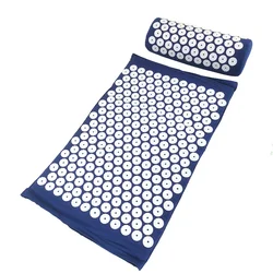 Deluxe Acupressure Mat and Pillow Set for Stress and Pain Relief (Blue Set no bag)