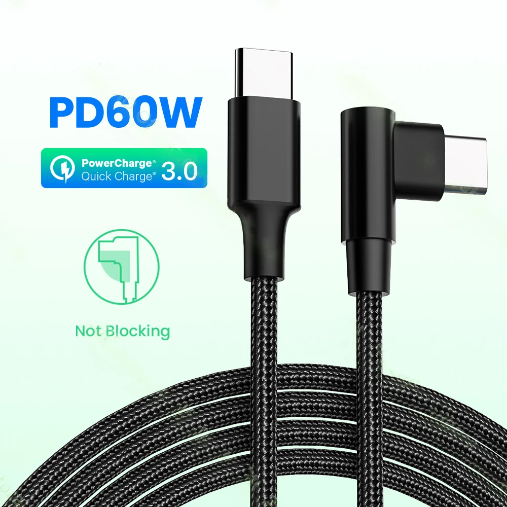 

Кабель зарядный USB Type-C на USB Type-C, 60 Вт, 1/2/3 м