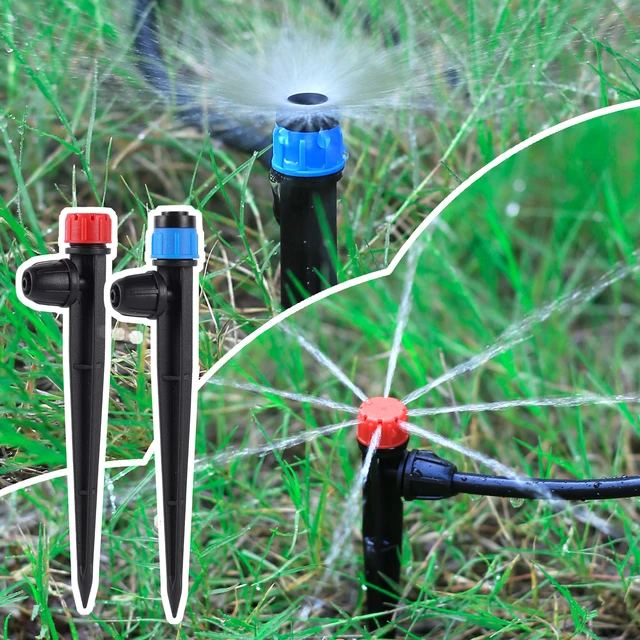 5/20/50/100 pièces 360 °   Arroseur dispersonnant, goutteur d'arrosage pour jardin, agricole, fleurs, pelouse, buse d'irrigation verrouillée, connexion 1/4 tuyau 3
