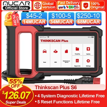 Thinkcar-THINKSCAN Plus S5 S6 자동차 진단 도구, OBD2 자동차 스캐너 멀티시스템 Obd 2 코드 리더 스캐너