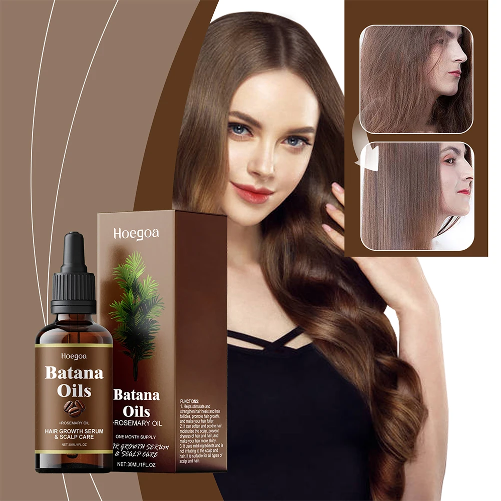 1-5Pcs 30ml Batana Rosemary Mint Scalp Hair Strengthening Oil Biotin Essential Oils Nourishing Treatment Split Ends Dry All Type hair growth oil,hair oil,hair essence oil