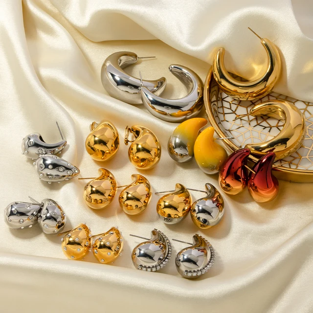 Wendalern Boucles D'Oreilles Pendantes En Forme De Larme Or Noir - Goutte D' Eau CZ Avec Gland - Bijoux Déclaration Pour Femmes