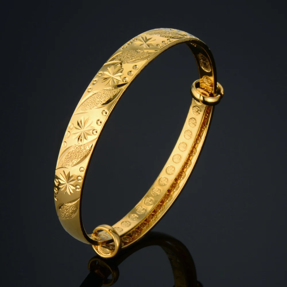 9 Style Punk Gold Silver Color Bracelets for Women Streetwear Goth Round Flower CZ Metal Open Bangle Fashion Jewelry Gifts 2