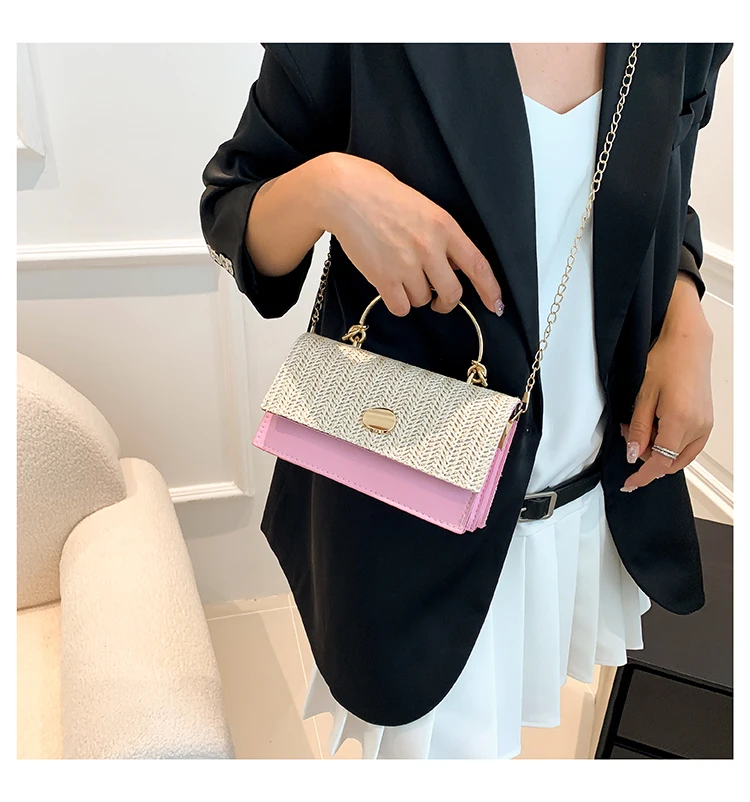 Fashion Pu Hasp Ladies Top-Handle Bags Braid Design 2024 New Brand Shoulder Bags for Women Free Shipping Bolsas Femininas