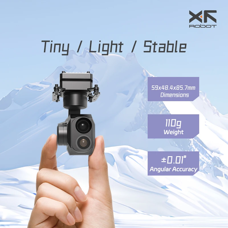 XF-Z-2Mini cardan 3 axes Intelligent 4K Vision nocturne polychrome double capteur Micro Pod caméra à cardan infrarouge 4