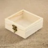 1pcs Log Color Plain Wood Wooden Square Hinged Storage Boxes Craft Gifts Box Handmade Case Box Storage Organization S/M/L/XL 6