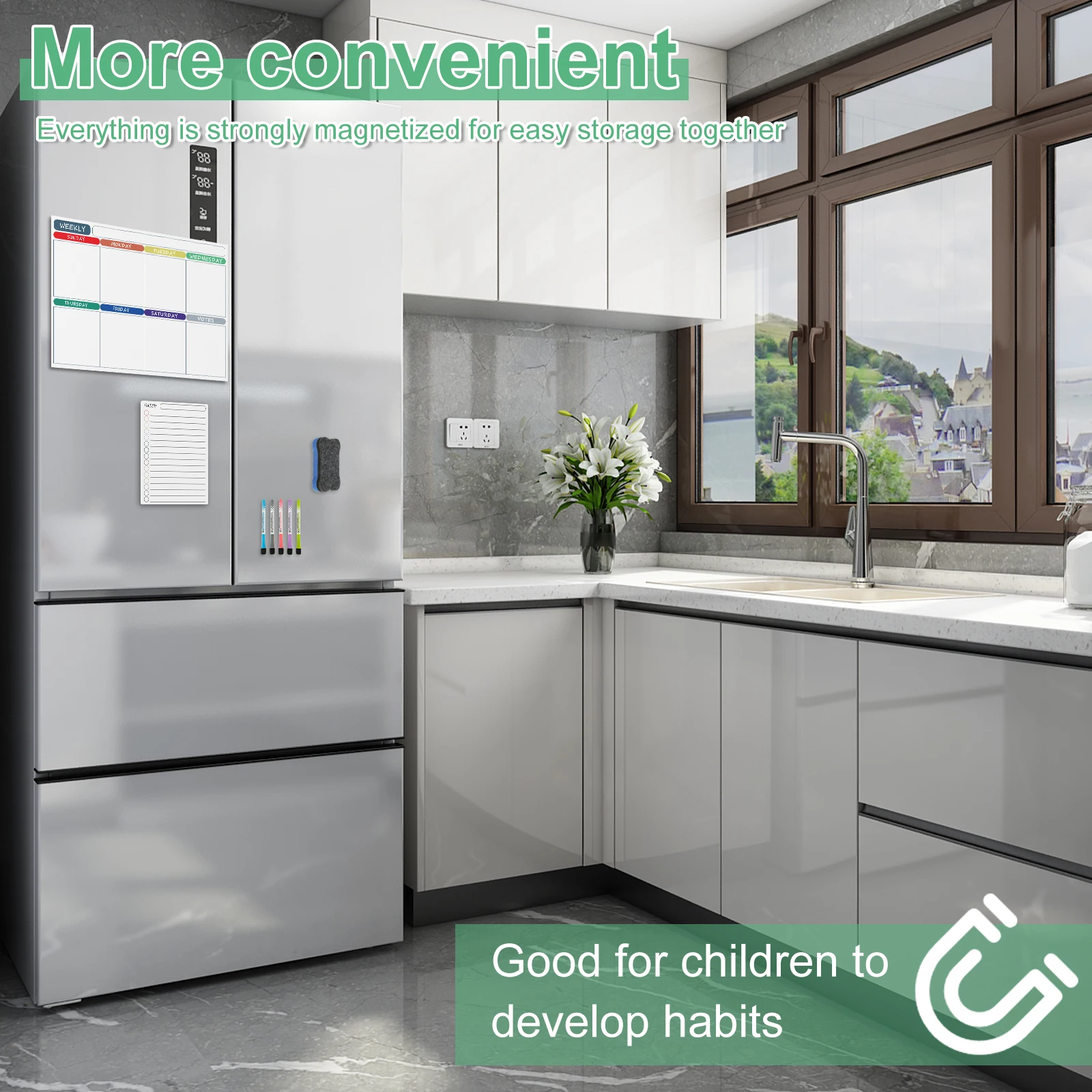 Dry Erase Magnetic Calendar for Refrigerator Reusable Monthly Planner Board Fridge Calendar White Board With Pen Planning Board