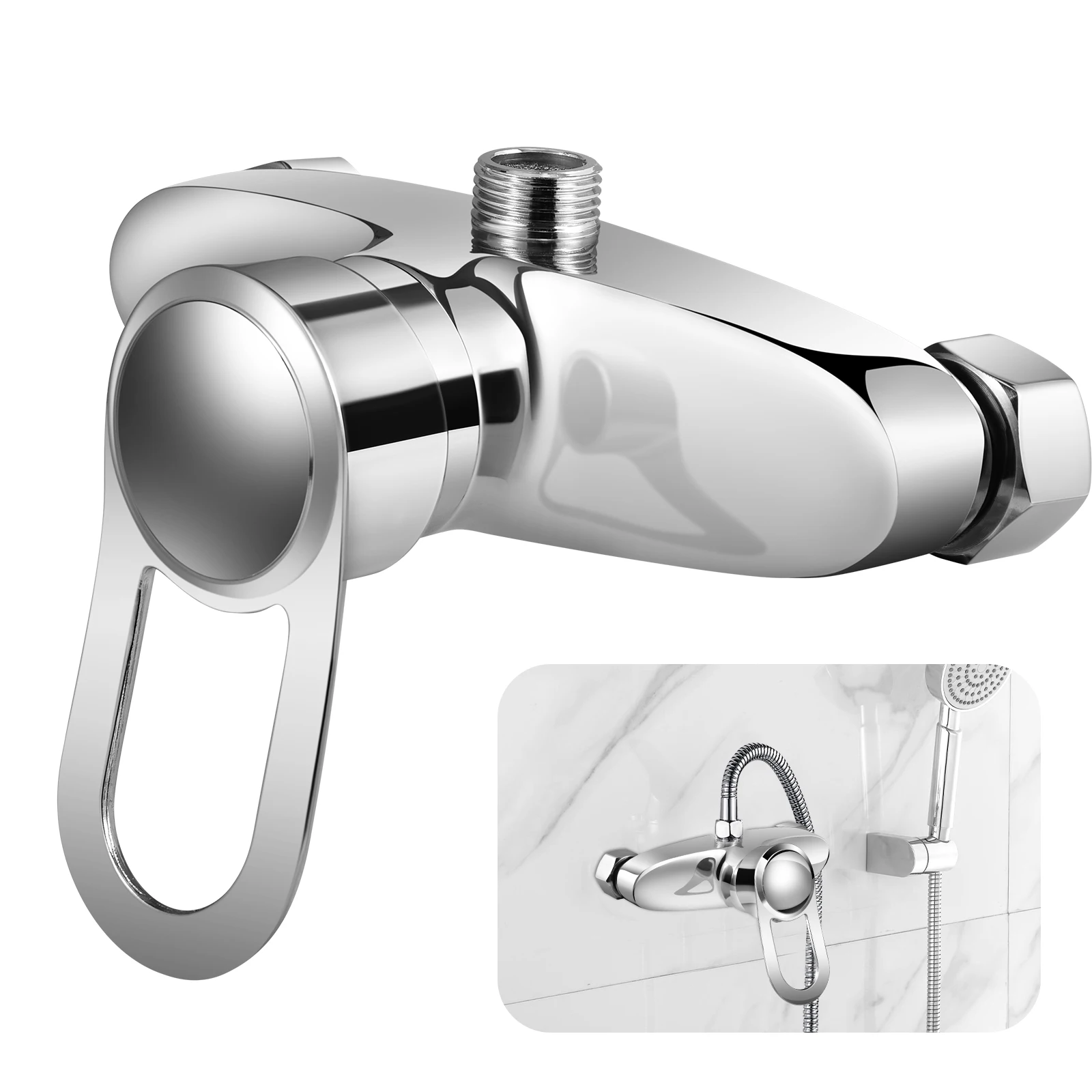 Shower Mixer Bar Wall Mounted Shower Faucet Manual Valve Control Switch