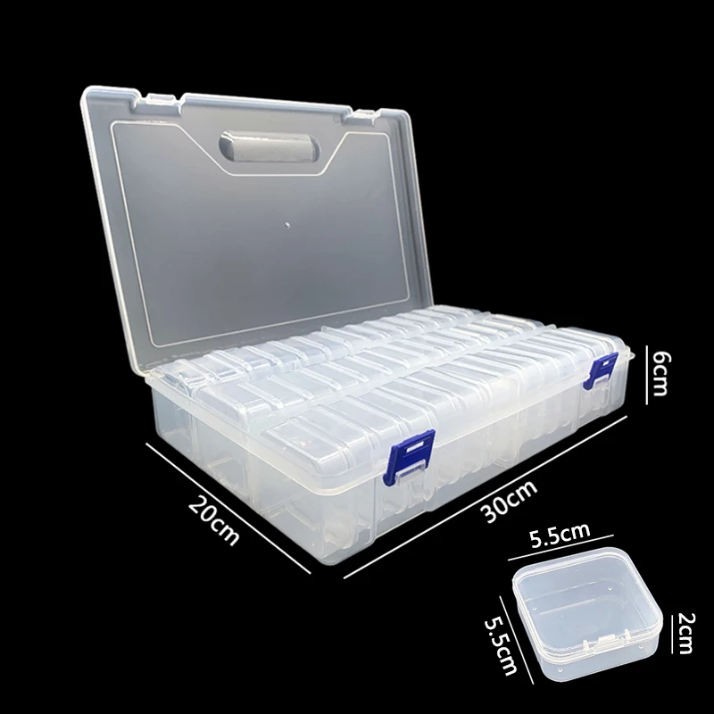 Storage Box Diamond Painting Storage Box Storage Container Plastic Storage Box Storage Bag 42PCS Square Storage Box Pearl Bead Diamond Painting Drills Storage Box Medicine Organizer with Accessories Classification Box