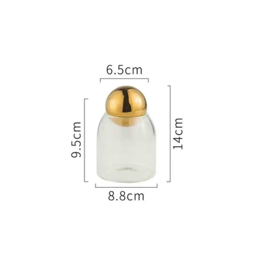 אחסון זכוכית בקבוק תה קפה סוכר מזון מזון יכול איטום צנצנת אחסון ביתי מארגן עם מכסה כדור כסף זהב