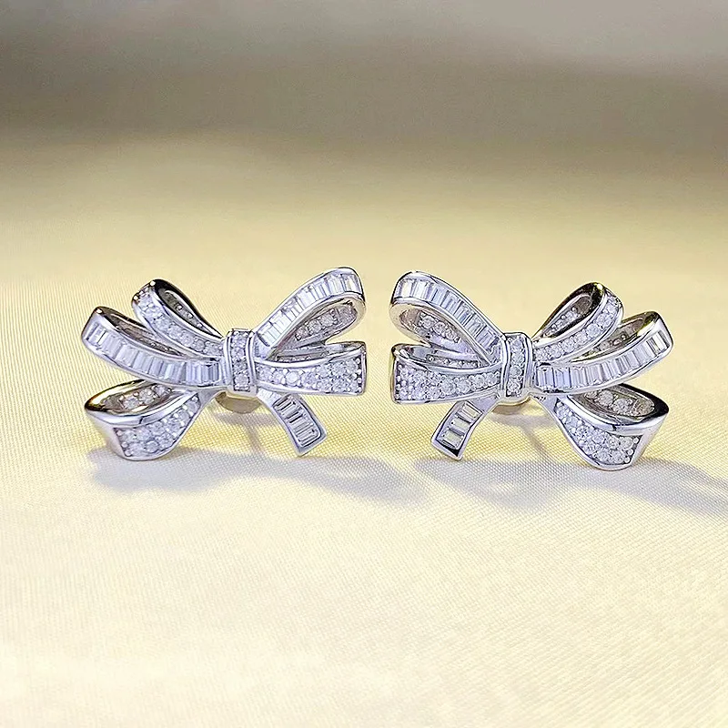 

2023 новые S925 серебряные европейские и американские Винтажные серьги с бантом для женщин модные Универсальные