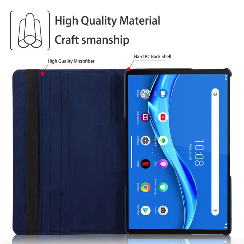 Capa magnética para Lenovo Tab, rotação 360,