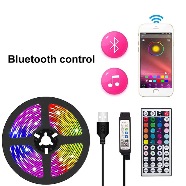 30M LED Strip Light USB Bluetooth 5050/2835 RGB Light SMD DC5V Flexible LED Lamp Tape Ribbon TV Desktop Screen BackLight Diode USB 44K bluetooth