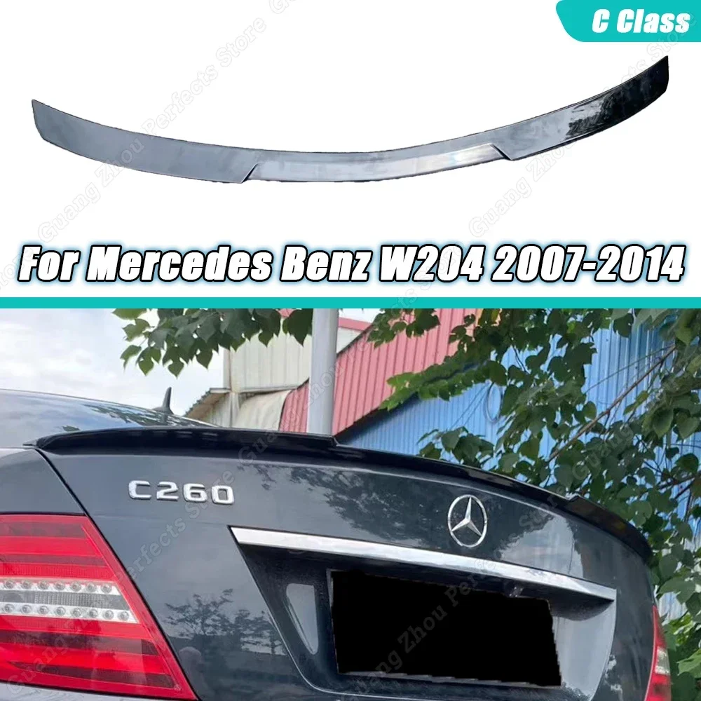 Gloss Black Abs Car Rear Trunk Roof Lip Spoiler Wing Body Kit Trim Per Mercedes Benz Classe C W204 2007-2014 Accessori