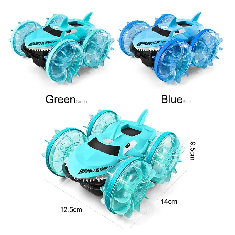 Shark Amphibious Remote Control Car Rc Stunt Car Double-Sided Flip Driving Drift Rc Cars Outdoor Toys for Boys Children Gift