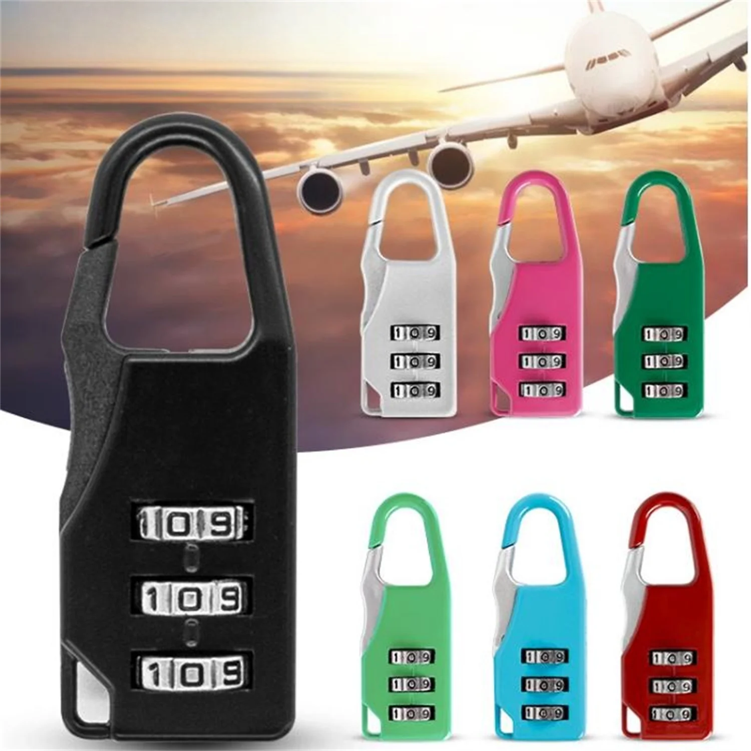 

3 Dial Digit Password Lock Combination Suitcase Luggage Metal Code Password Locks Padlock Travel Safe Anti-Theft Cijfersloten