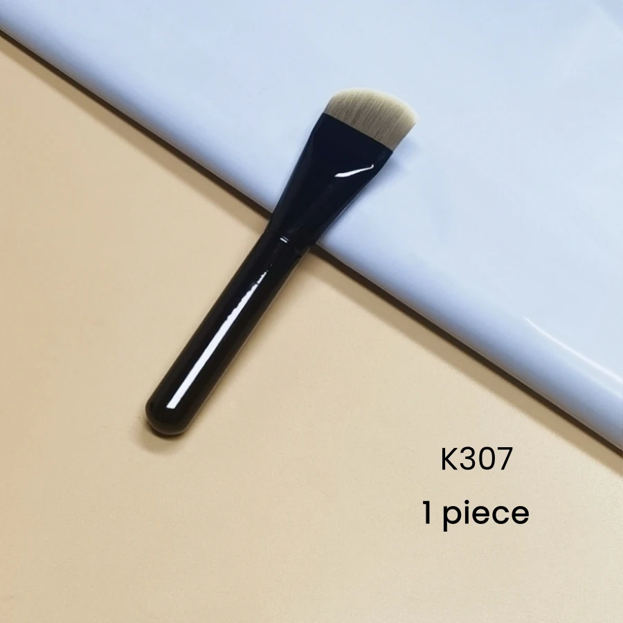 Enhanced Black Curved Foundation Makeup Brush for Flawless Blending and Application