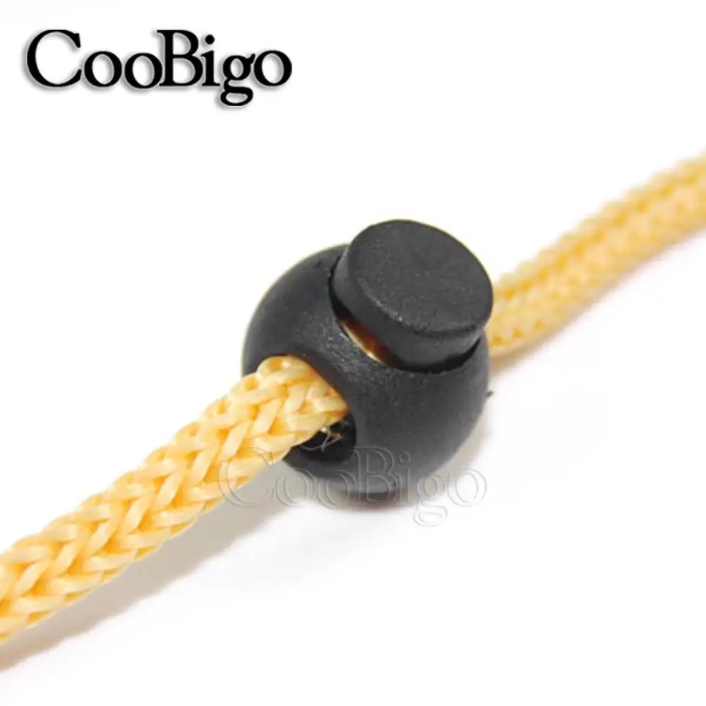 50pcs Round Ball Cord Lock Toggle Stopper Clip For Paracord Shoelace Garment Bags Lanyard Rope