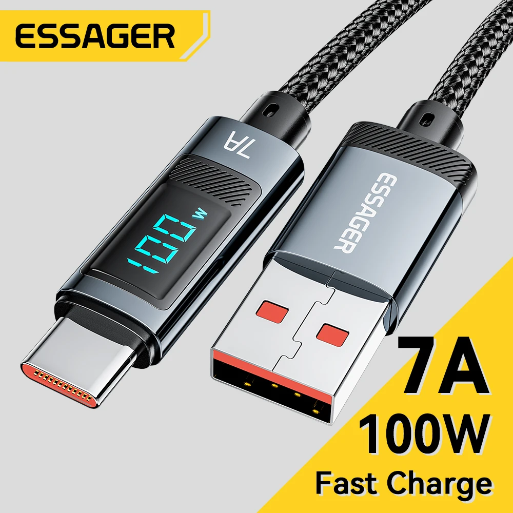Кабель зарядный Essager 7A/USB Type-C, 100 Вт, 66 Вт