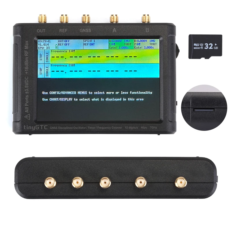 tinyGTC ZC412 12GHz 주파수 카운터, GPSDO가 내장된 듀얼 타이머/카운터