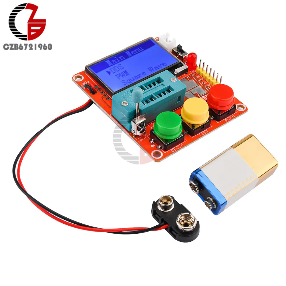 Esr-T4 Digital Transistor Tester Diodo Triodo Capacità Esr Meter Mos/Pnp/Npn Lcr 1.7 Pollici 12864 Multimetro Lcd Lcr-T4-Mini-Z
