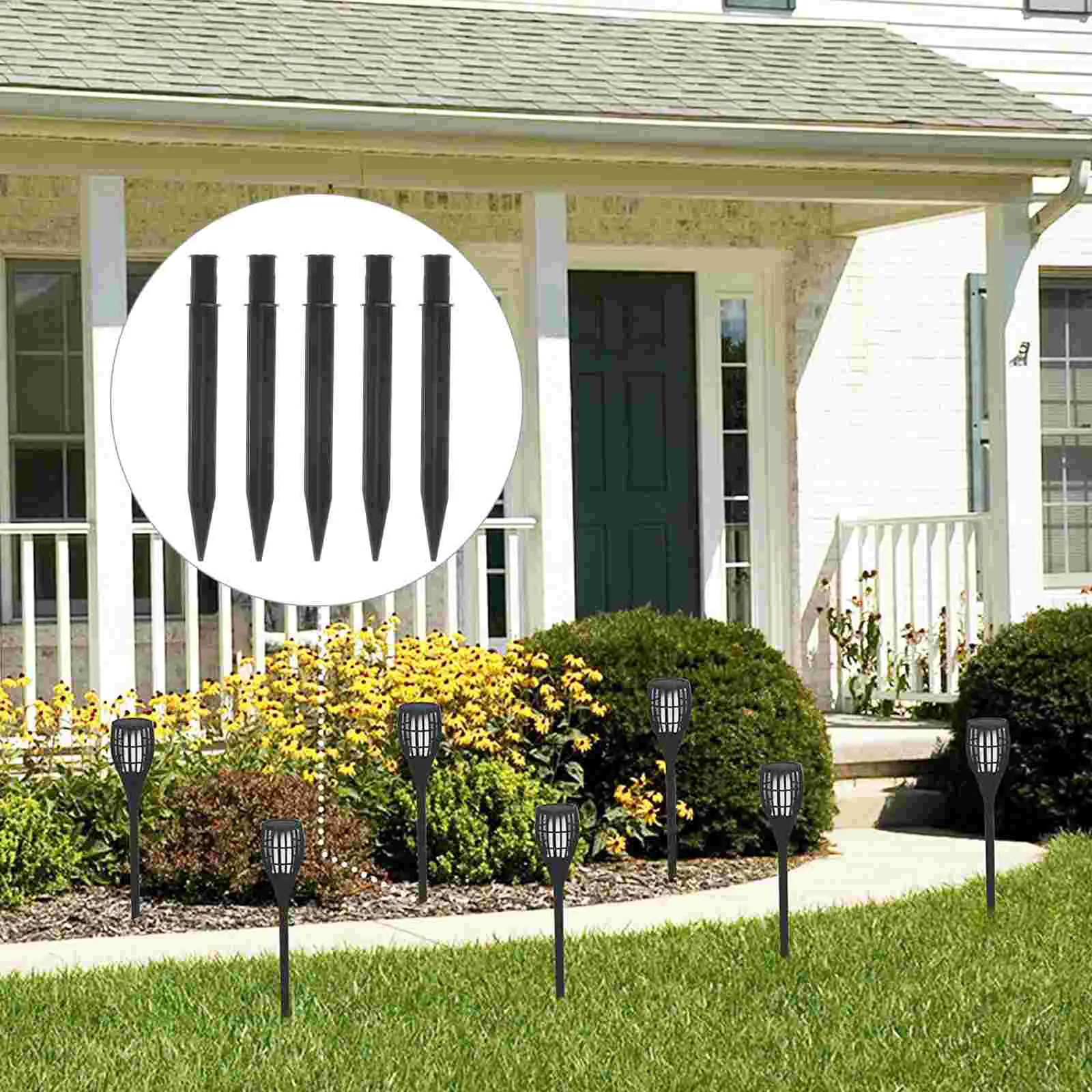 

8 Pcs Ground Cone Light Replacement Stake Garden Lamp Stakes Spike Accessories Component Solar and Lawn