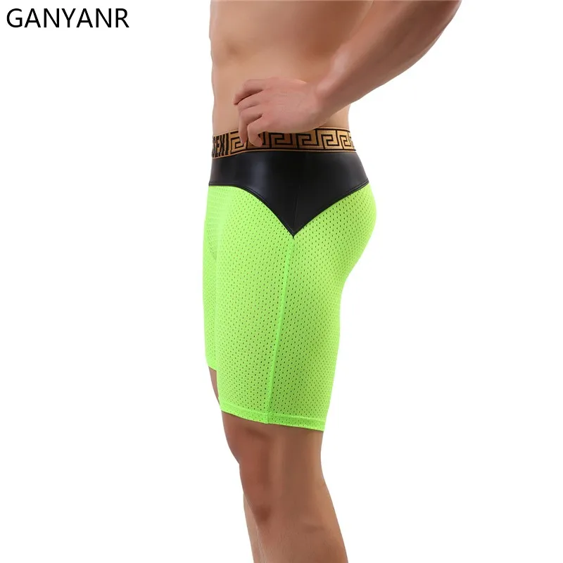 GANYANR Men Running Tights Compression Shorts Leggings Gym Sportswear Fitness Sport Basketball Sexy Yoga Training Workout Track