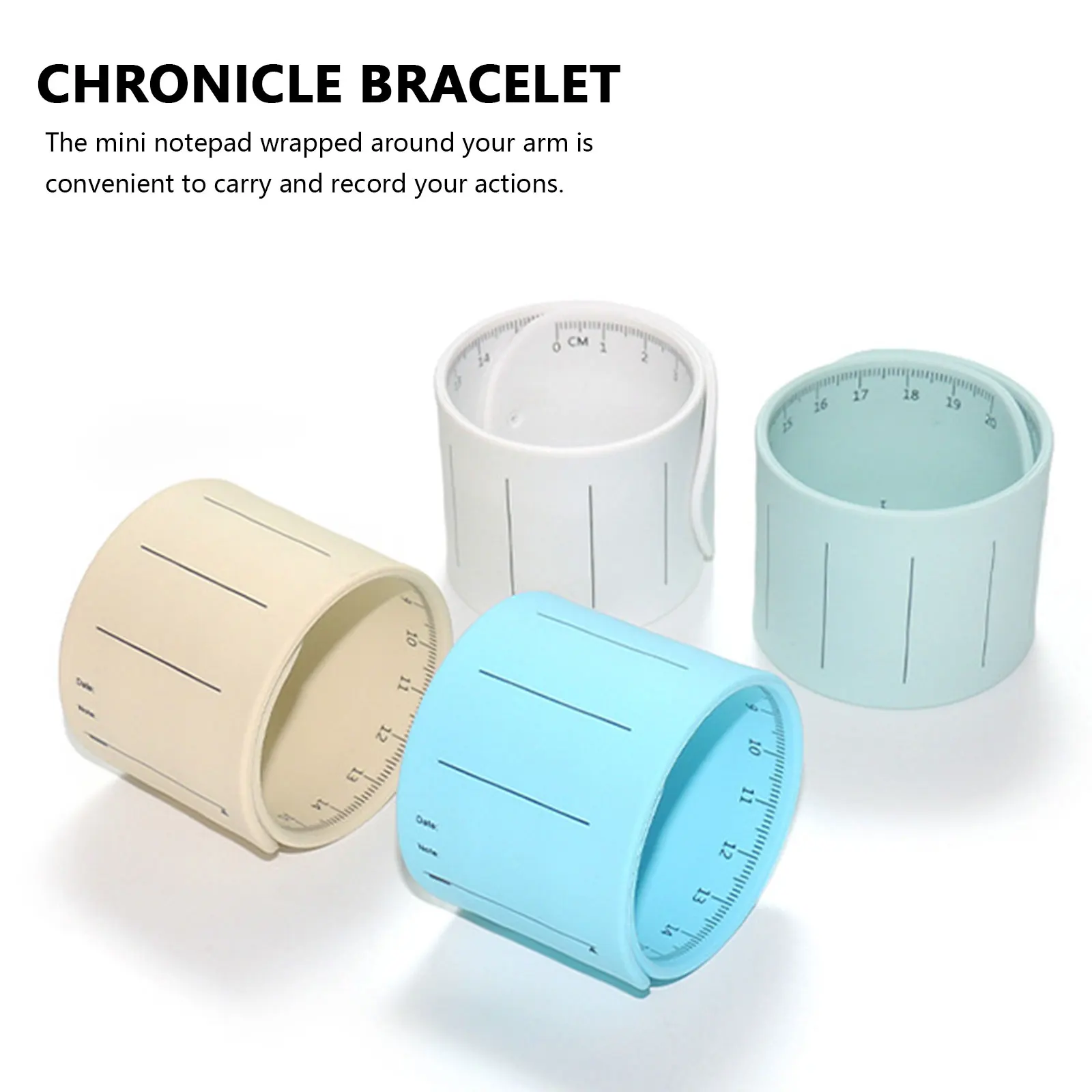 실리콘 메모 노트북 웨어러블 쓰기 가능 포켓 할 일 목록 손목 스트랩 재사용 가..