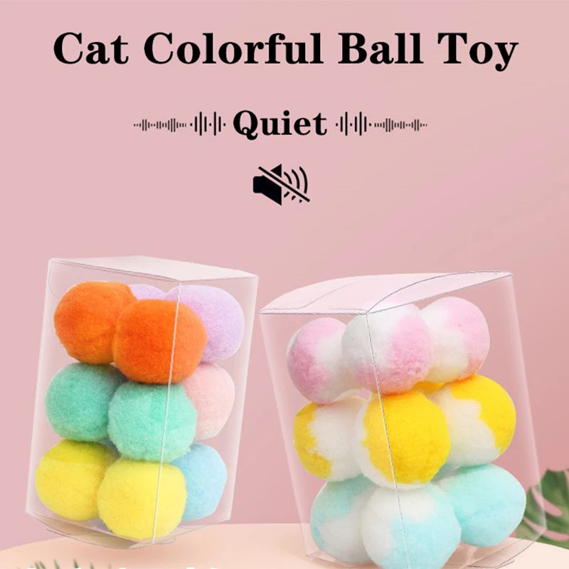 

Cat Toys High Elastic Plush Ball Silent Color Ball Interactive Training Kitten Chew Toy for Pet Accessories Игрушки Для Кошек