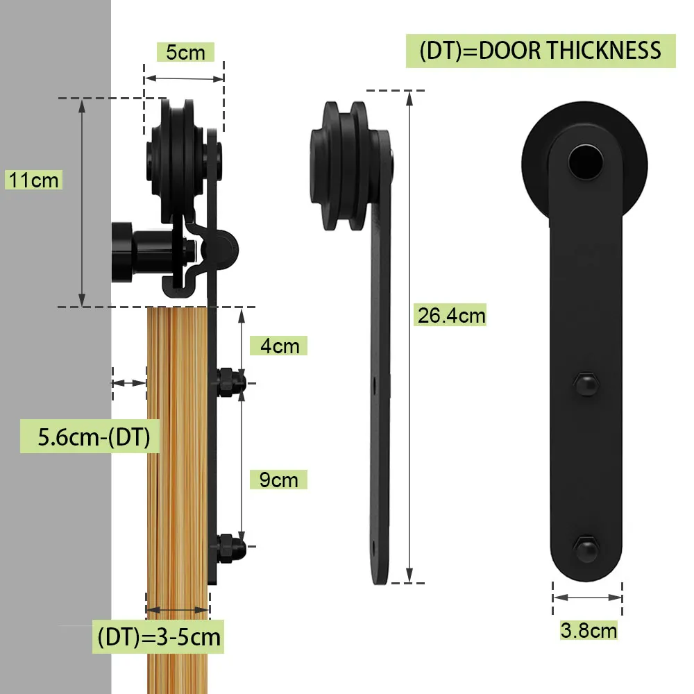 CCJH 244cm/8FT Kit de Rail Coulissant de Porte Coulissante de