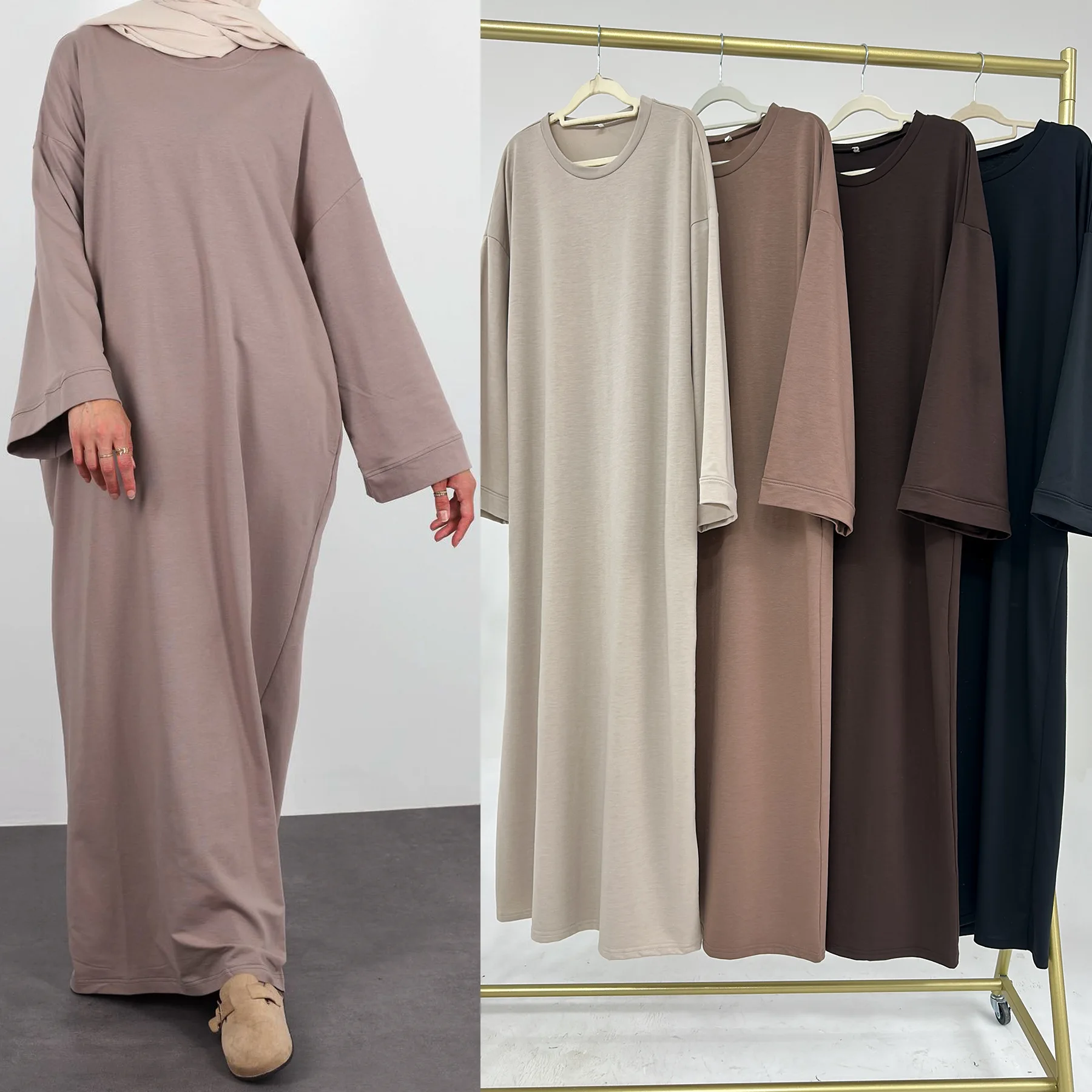 

Sweatshirt Sporty Abaya Muslim Dress Plain Casual Abayas for Women Dubai Traditional Turkey Islamic Clothing Kaftan Hijab Robe