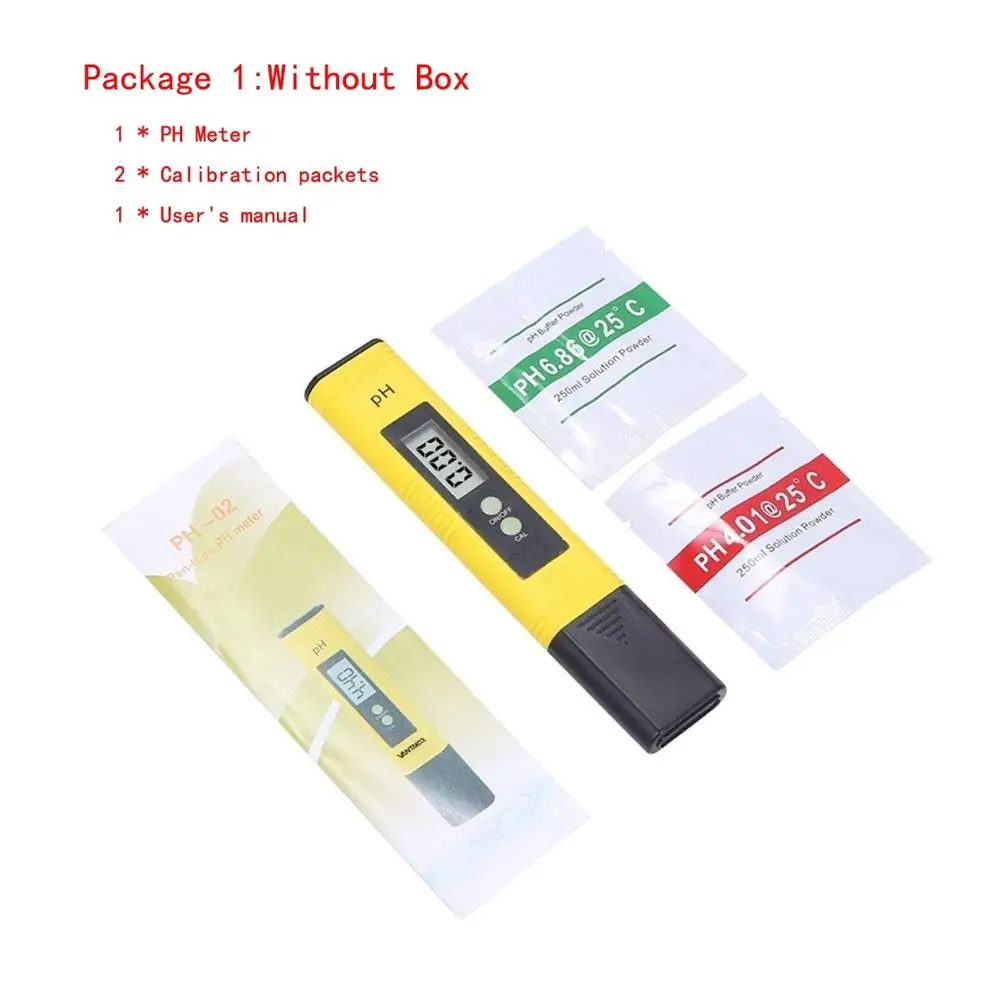 High Accuracy 0.01 LCD Digital PH Meter Tester for Water Food Aquarium Pool Hydroponics Pocket Size PH Tester Large LCD 0-14 PH 3
