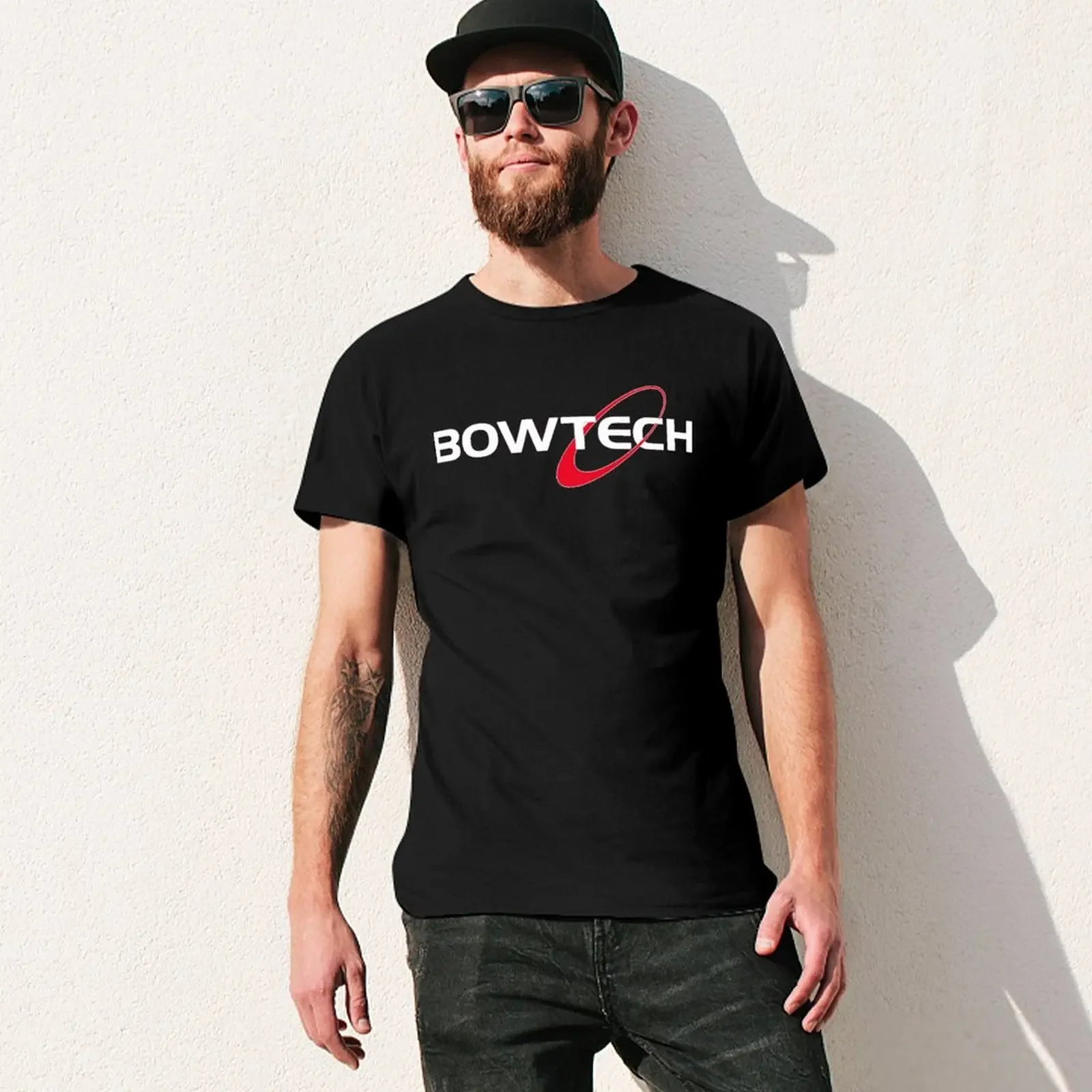 Bowtech Logo tiro con l'arco maglietta essenziale vestiti estivi magliette grandi e alte da uomo oversize - immagine 3