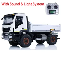 4x4 RC Hydraulic 1/14 Metal RC Dumper Trucks Controlled Tipper Dump Cars Model Light Sound Painted Finished Vehicle Toy TH23187 1