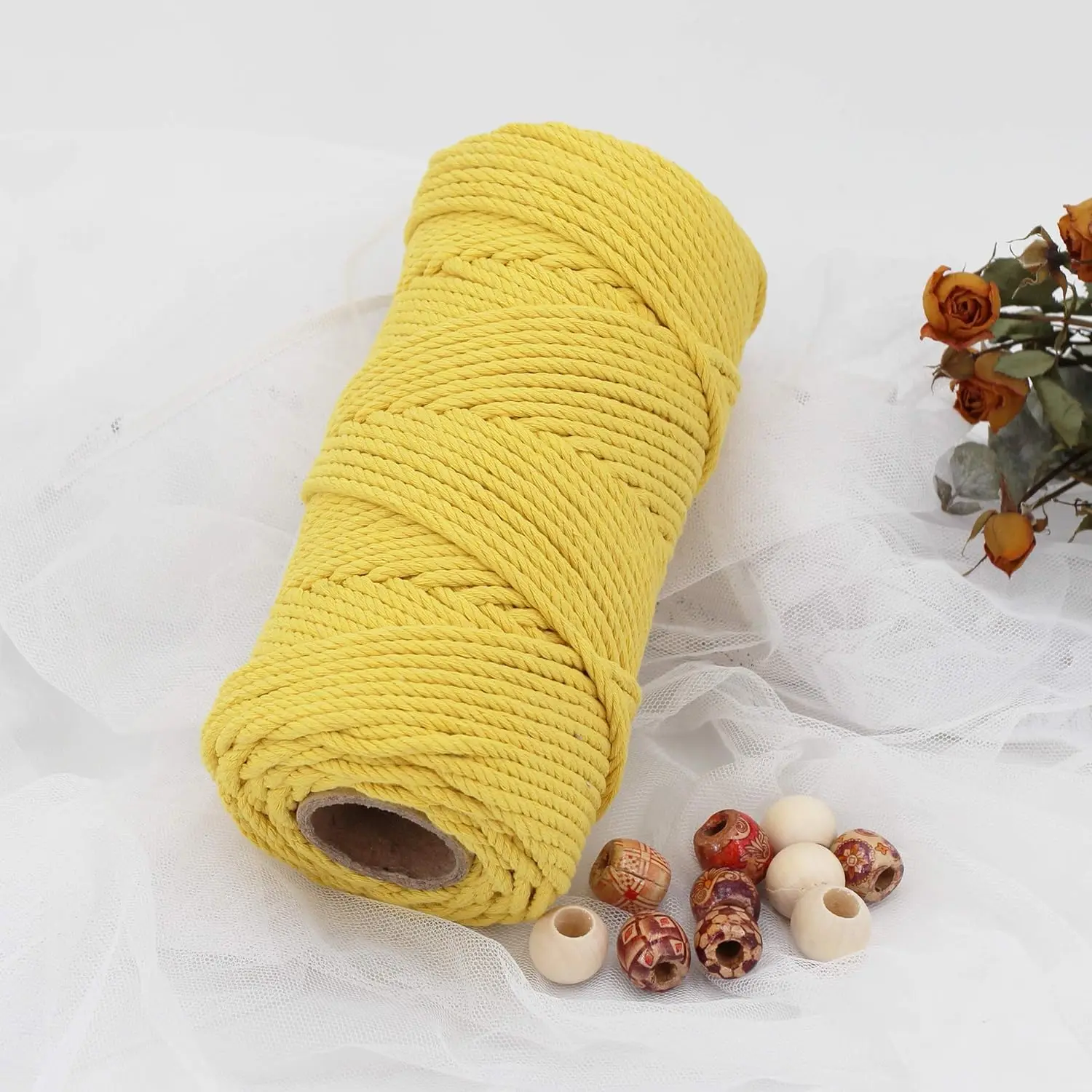 Vibrant Macrame Hand-Knitting Cotton Cord – 100m of 3mm Natural Rope for Colorful Weaving and Wall Hangings