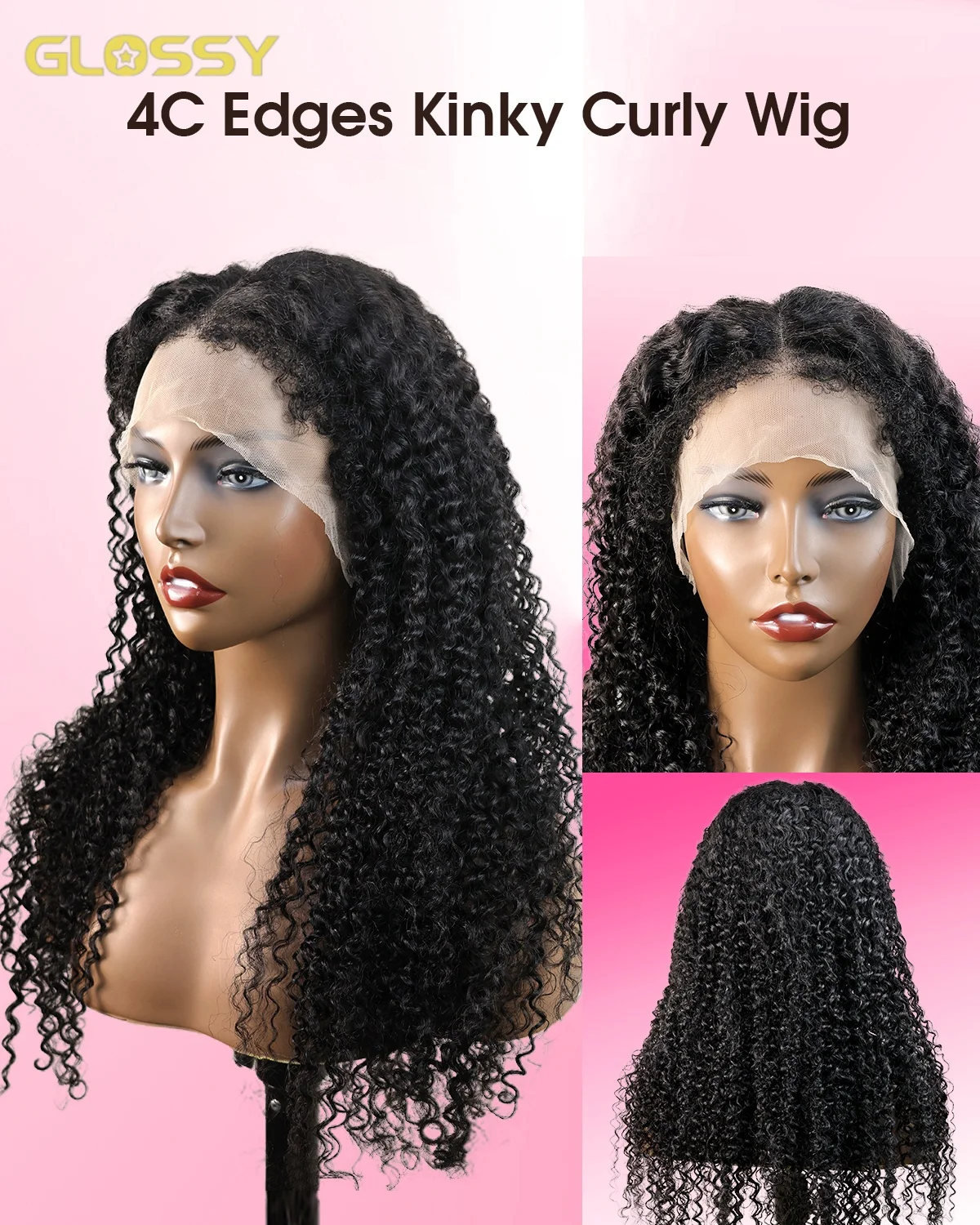 13x6 Hd 250 Density Afro Kinky Curly Wig 100% Human Hair 13x4 4c Edges Frontal Deep Wave Curly Lace Front Wigs For Women on sale 2