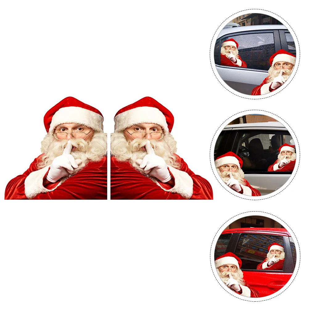 

2 Pcs Car Sticker Removable Stickers Santa Decal Detachable Decoration Pvc Body