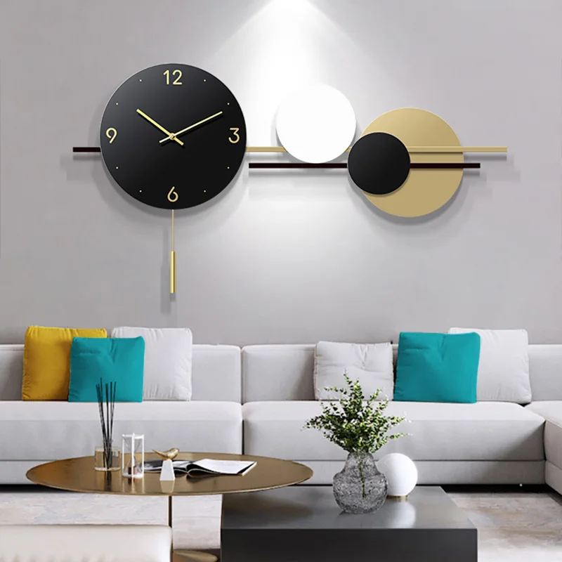 Restaurant Hanging Clock Nordic Design Big Size Unique Modern Wall