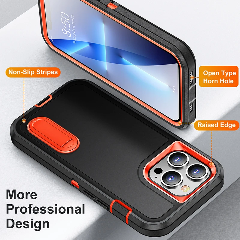 Heavy Duty Rugged Shockproof Protective Cover For iPhone 13 Pro Max 12 Pro 11 Pro Max 6s 7 8 Plus SE X Xs XR Case with kickstand cute iphone se cases