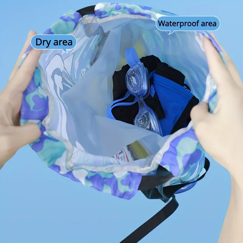 Swimming Bag New Cartoon Waterproof Storage Shoulder Packs Children's Backpack Wet Dry Separation Bags Boys Girls Washing Pouch