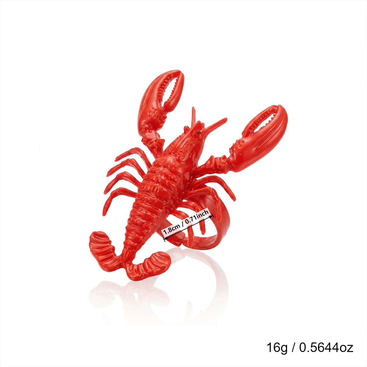 Übertriebenes Rotes Hummer-Armband und Ring-Set für Damen, Personalisiertes Tier-Armband, Sommerurlaub Strand-Schmuck Geschenk – Detail 9