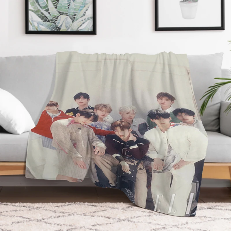 Kpop ZB1 ZEROBASEONE Bedspread on the Bed Thick and Warm Fleece Blanket Sofa Blankets & Throws Furry Winter Knee Baby Bedspreads 3