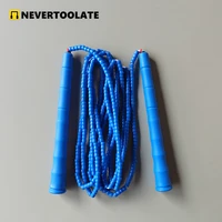 NEVERTOOLATE 20CM LONG HANDLE  3 meter length between handles beaded skipping rope soft PVC beads adult skill tricks tall people 1